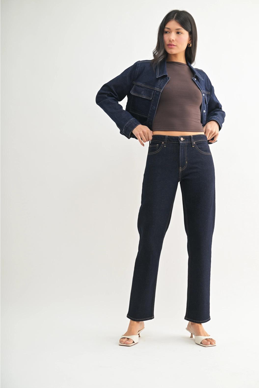 Clean Mid Rise Straight Jeans