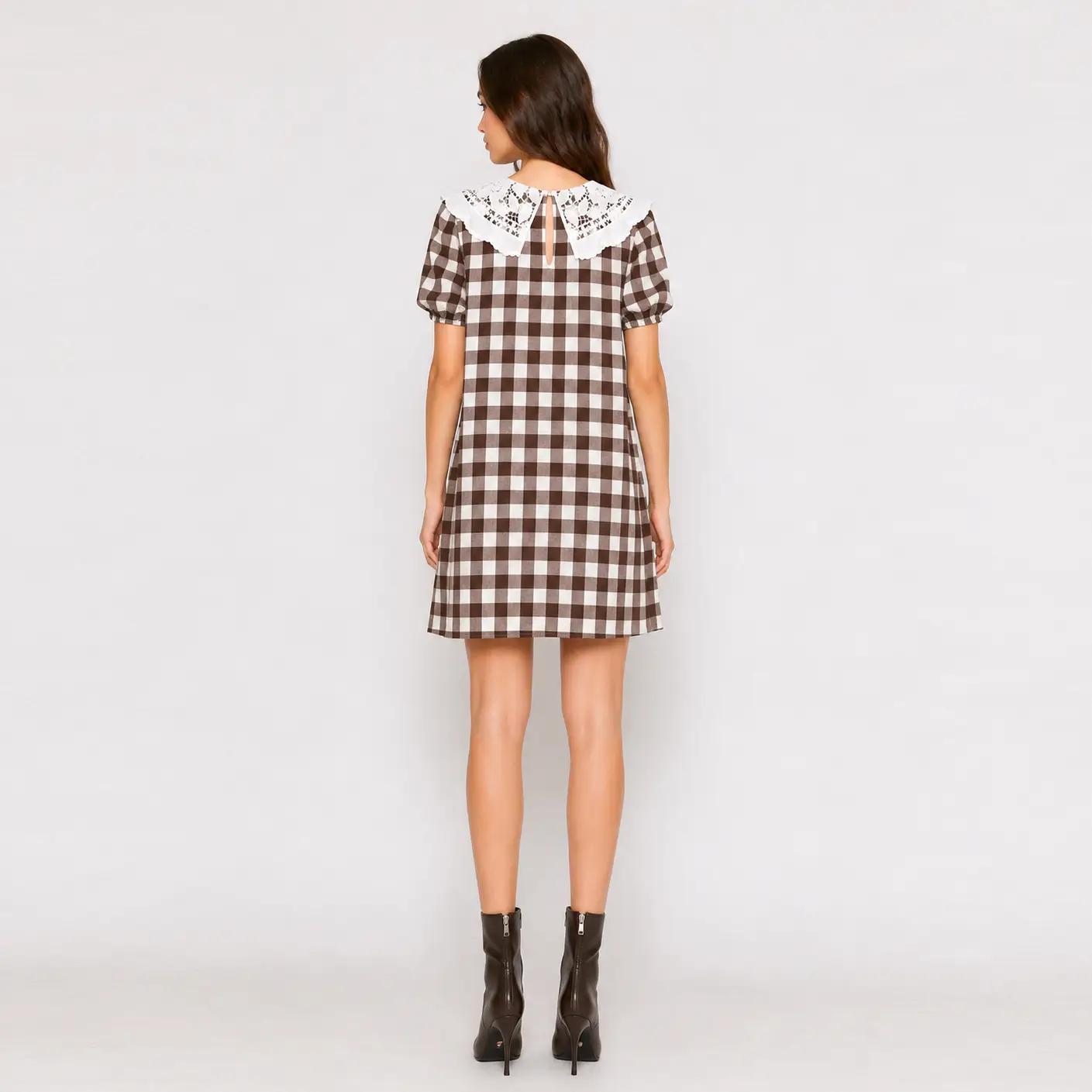 Olivia Cotton Gingham Check Mini Dress