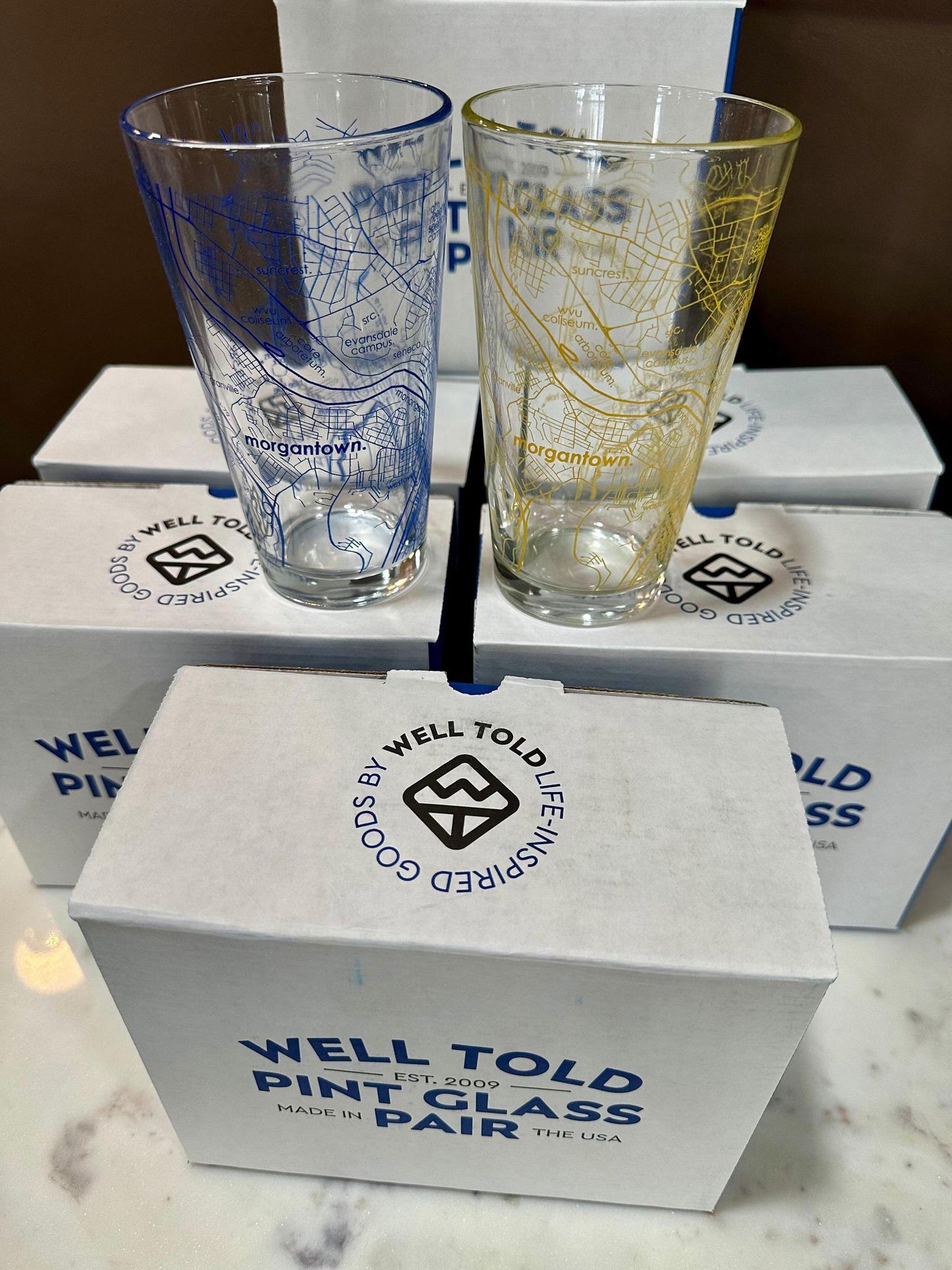 Morgantown Pint Glass Pair