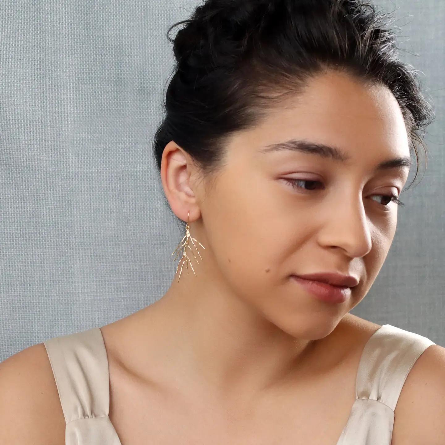 Pine Needle Leaf Drop Earrings