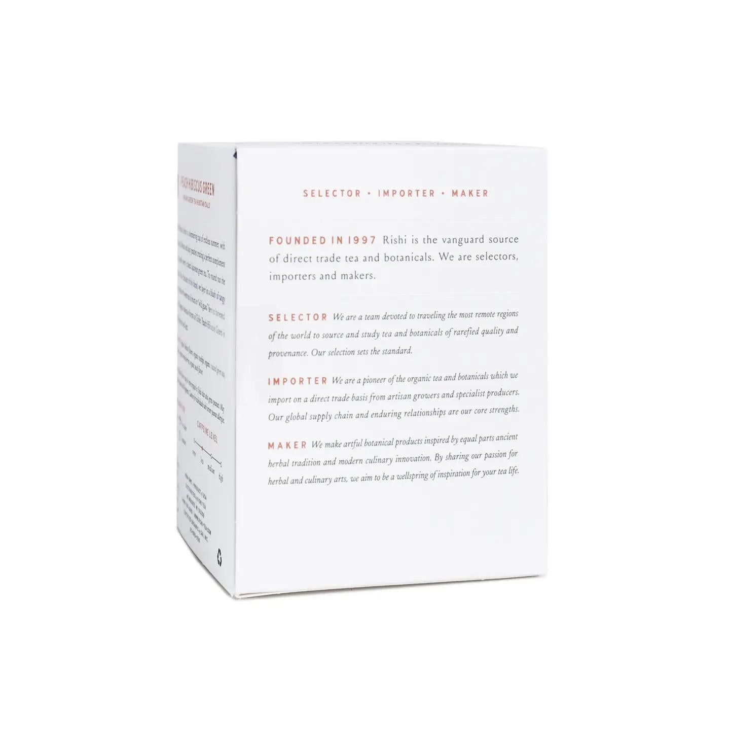 Peach Hibiscus Green Organic Green Tea Blend Sachets