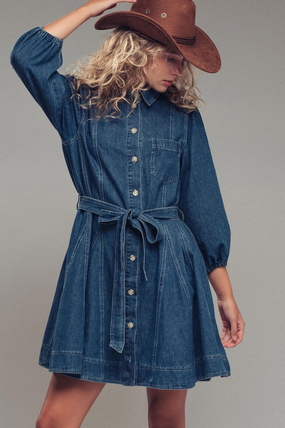 Western Belted Fit-and-Flare Dress Western Belted Fit-and-Flare Dress