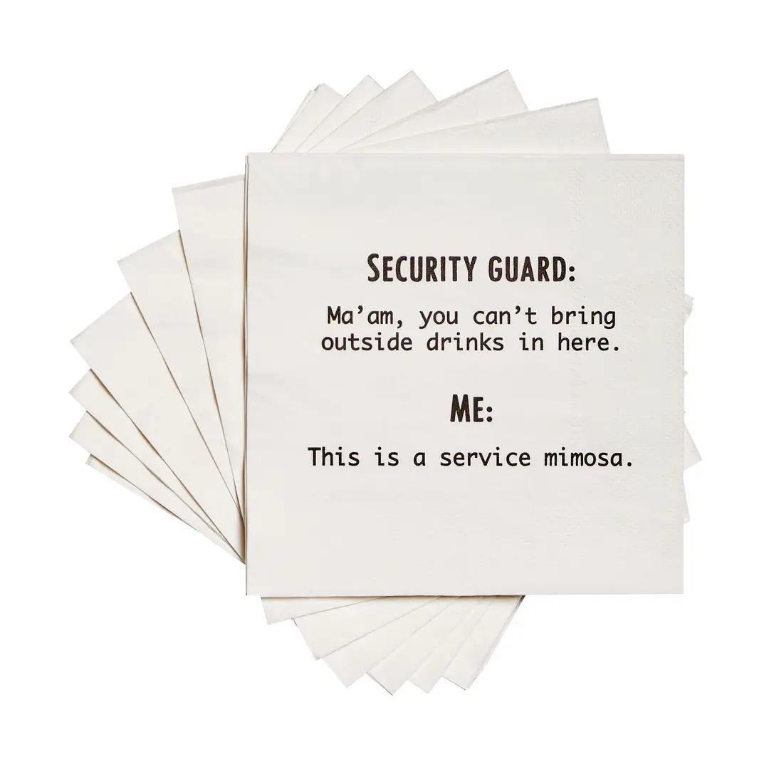 This Is A Service Mimosa Funny Beverage Cocktail Napkins