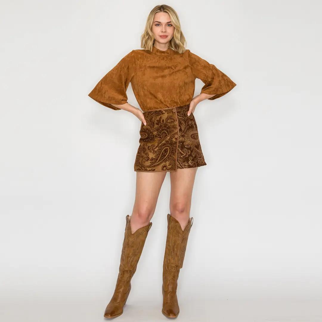 Love Story Brown Paisley Skort