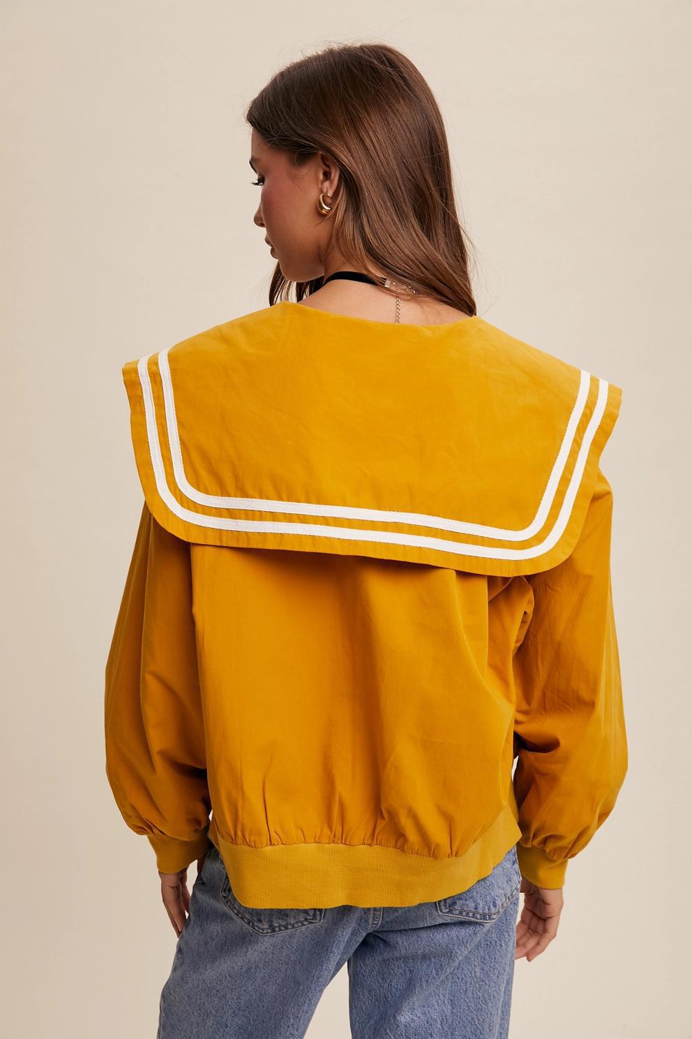 Sailor Collar Button-Up Jacket
