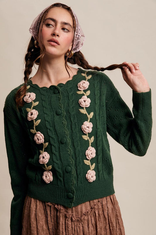 Handmade Crochet Flower Cardigan