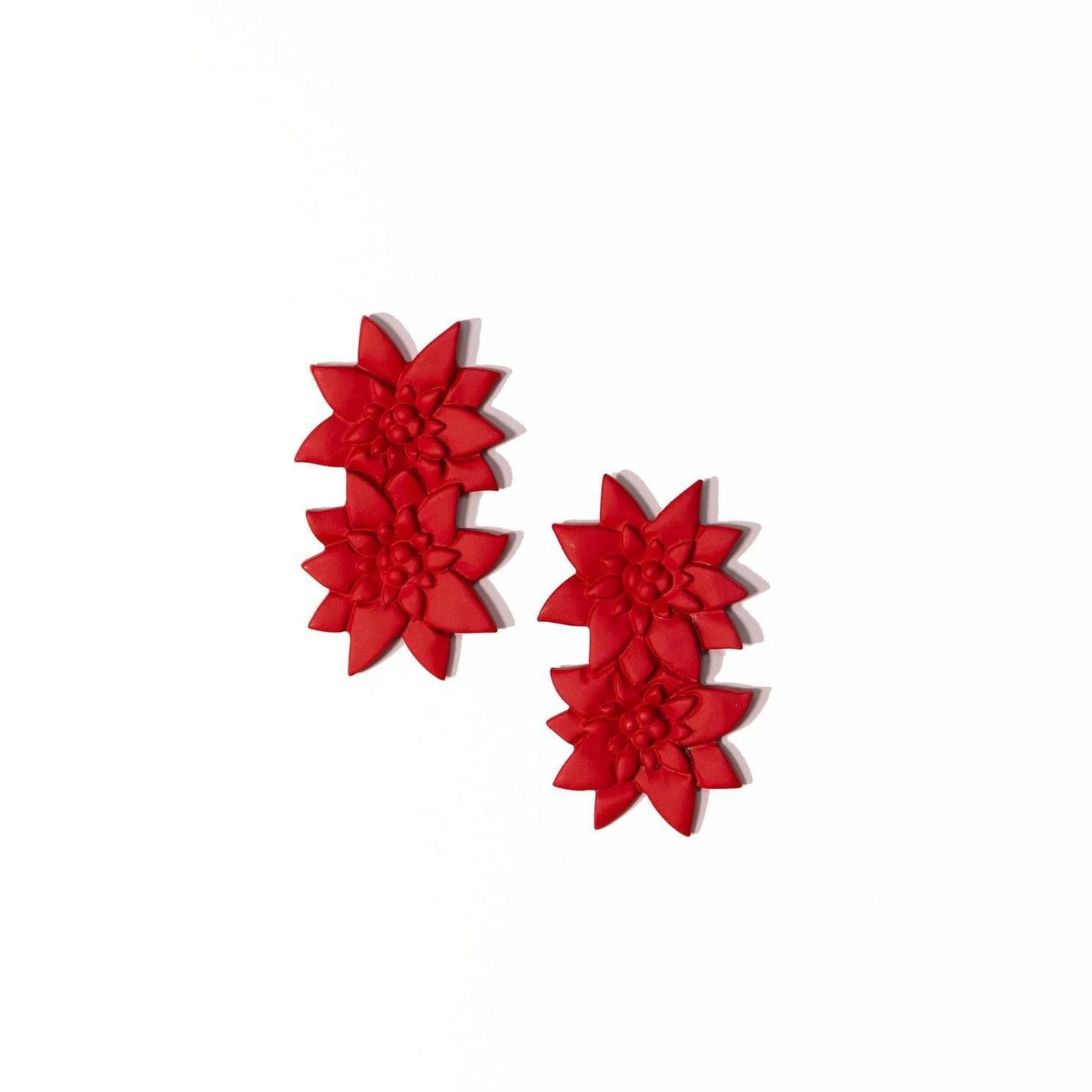Painted Poinsettia Earrings