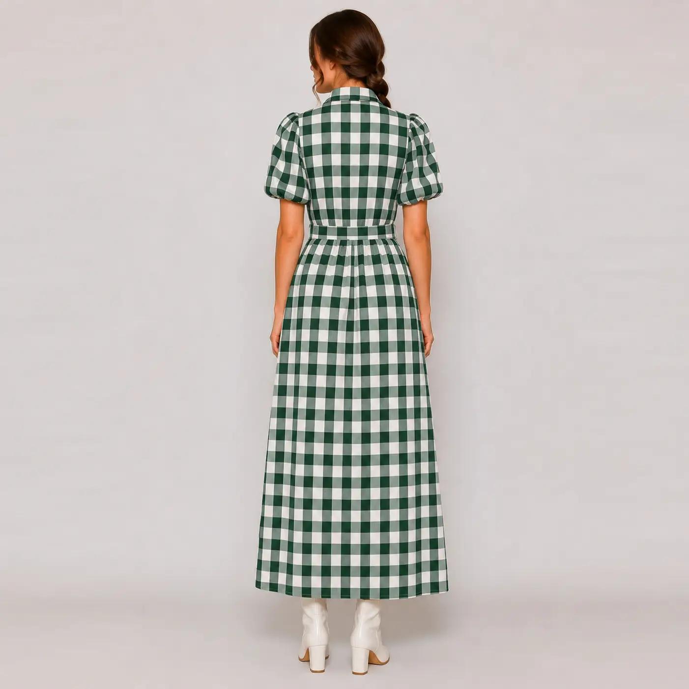 Harper Check Maxi Shirt Dress