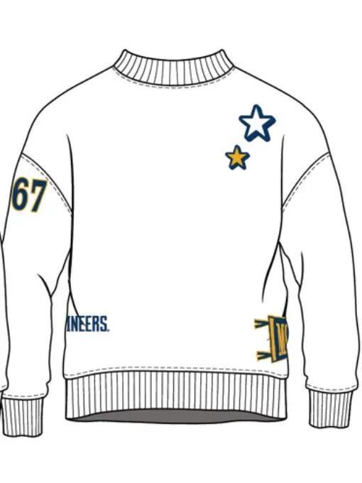 West Virginia All Over Scatter Oversized Funnel Neck