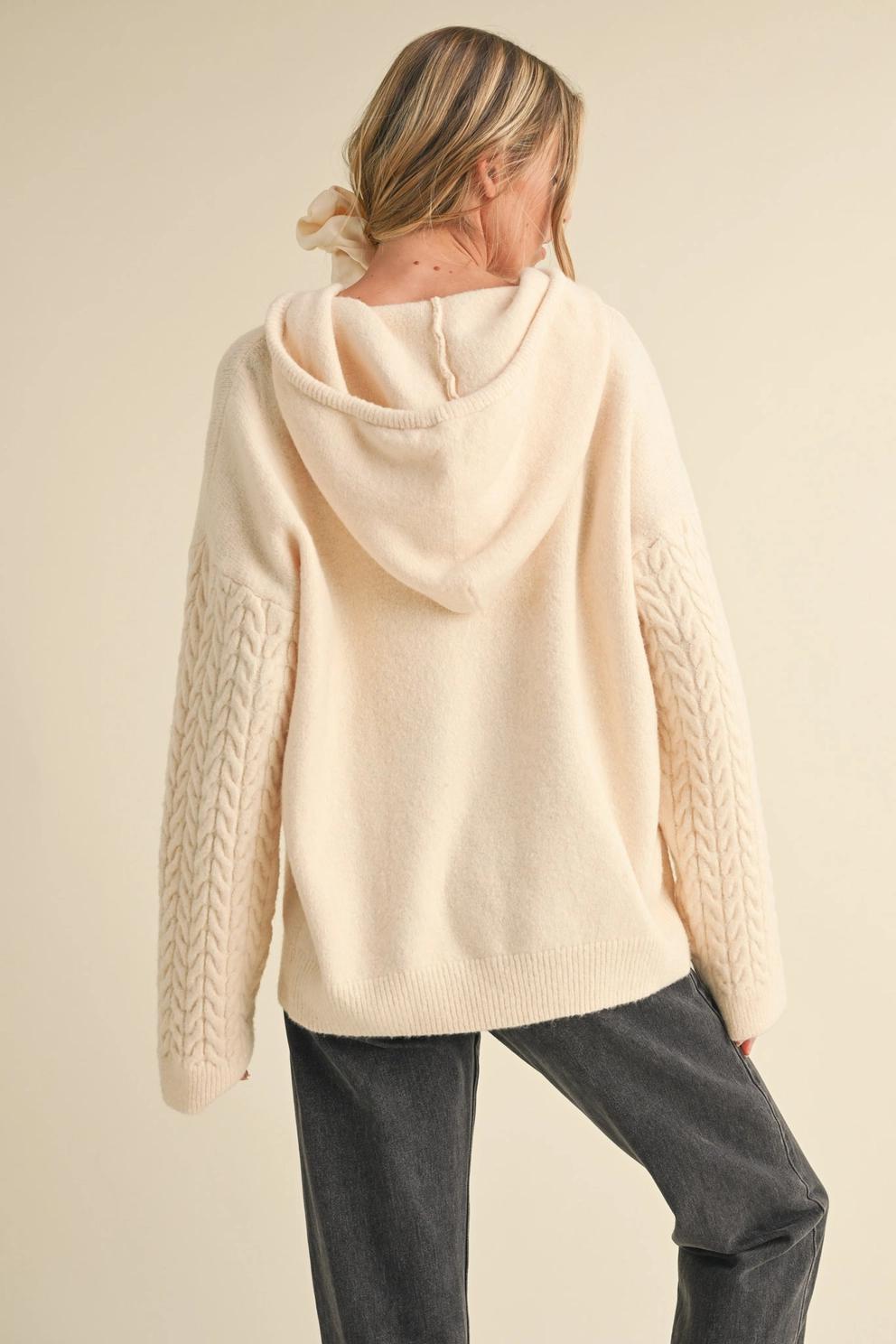 Cable Knit Sleeve Hoodie