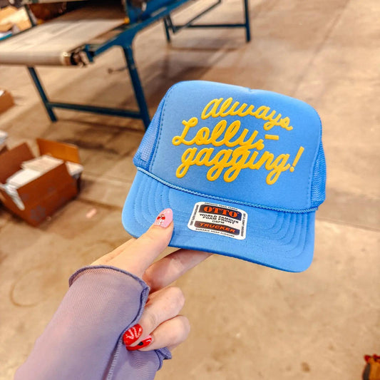 Always Lollygagging, (Yellow) Puff Trucker Hat