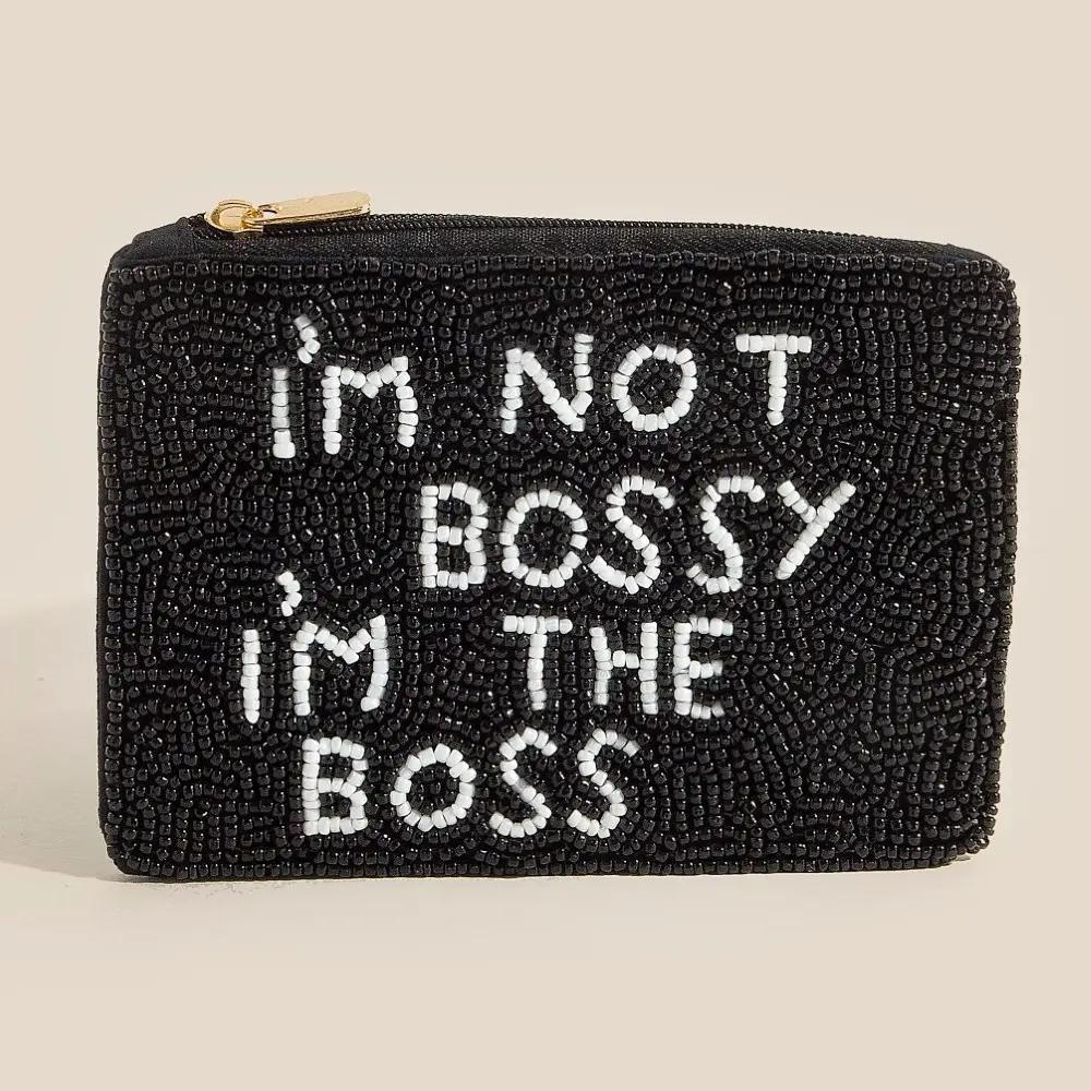 I'm Not Bossy I'm the Boss Seed Beaded Coin Purse