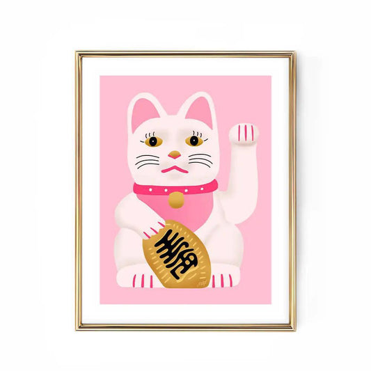 Lucky Cat Illustration - Art Print