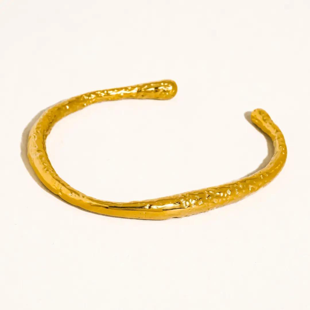 Ruvic Textured Open Cuff Brac