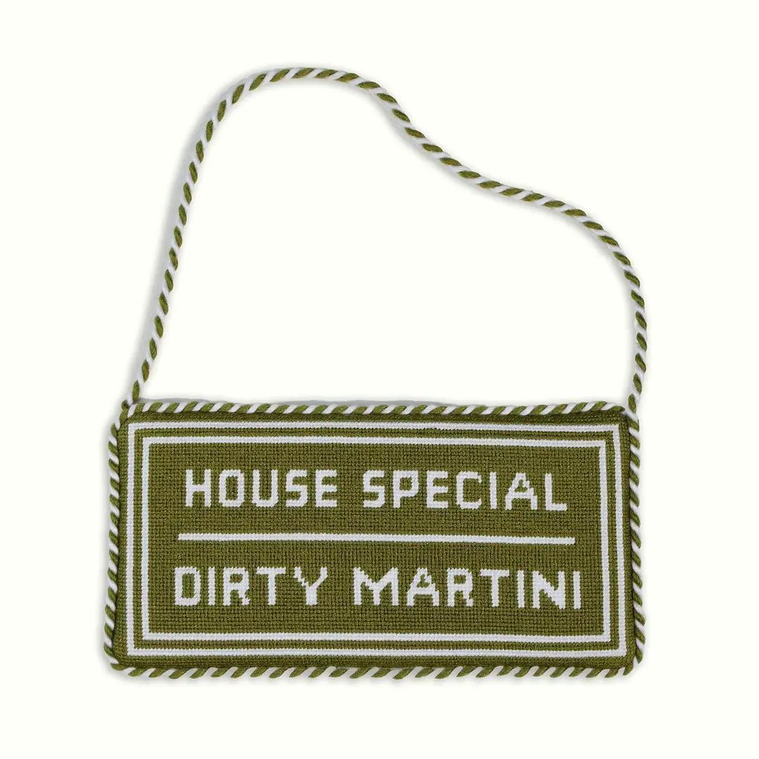House Special Dirty Martini Needlepoint Sign