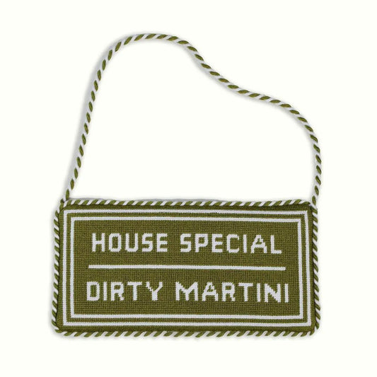 House Special Dirty Martini Needlepoint Sign