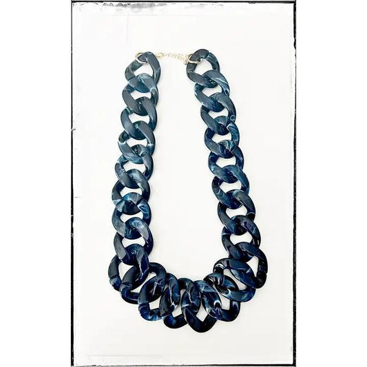 Midi Chain Link Acrylic Resin Bead Necklace