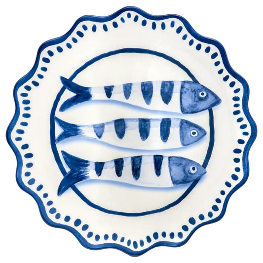 Amalfi Fish 12" Dia Ceramic Platter