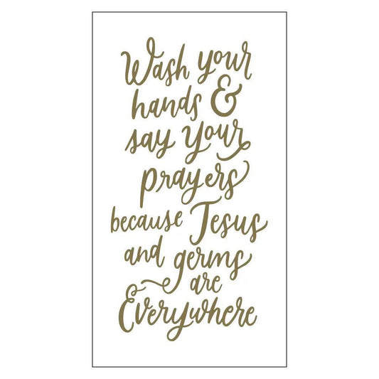 Wash Hands Say Prayers Paper Guest Towels
