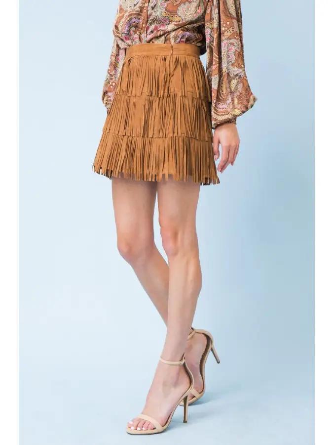 A Faux Suede Mini Skirt