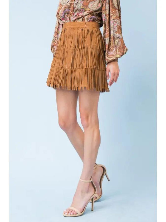 A Faux Suede Mini Skirt