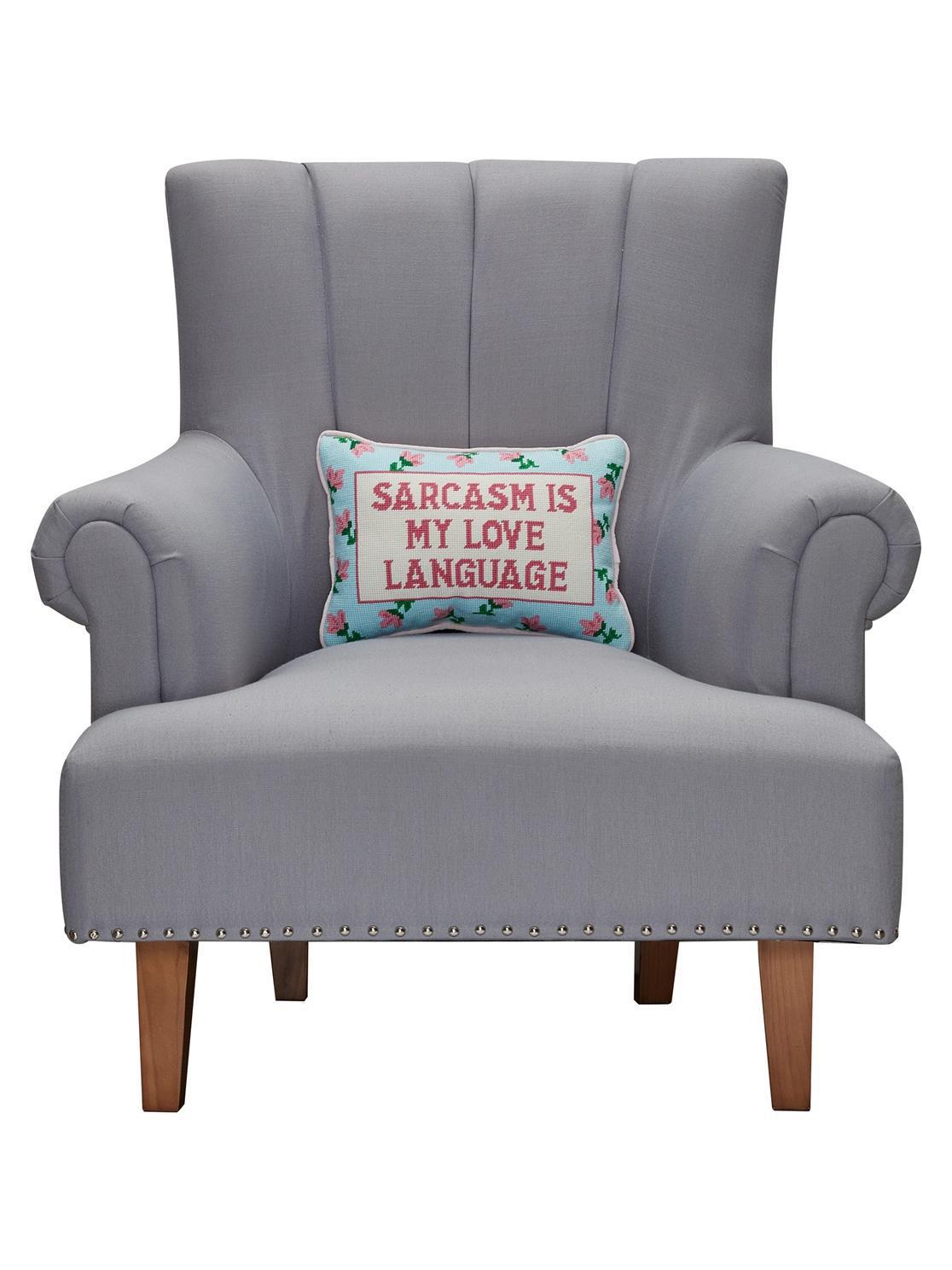 Sarcasm's My Love  Embroidered Pillow