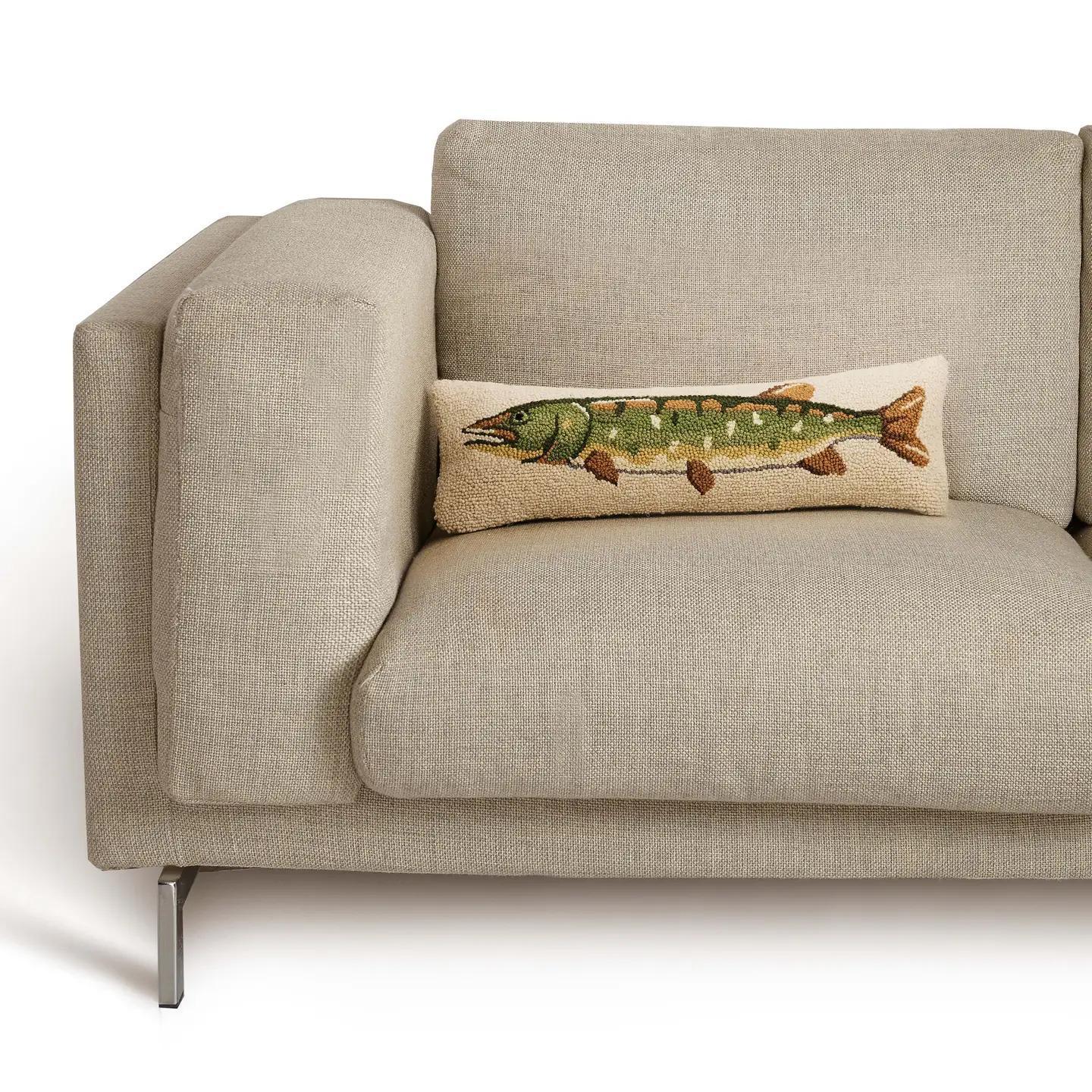 Northern Pike Fish Art Hook Pillow
