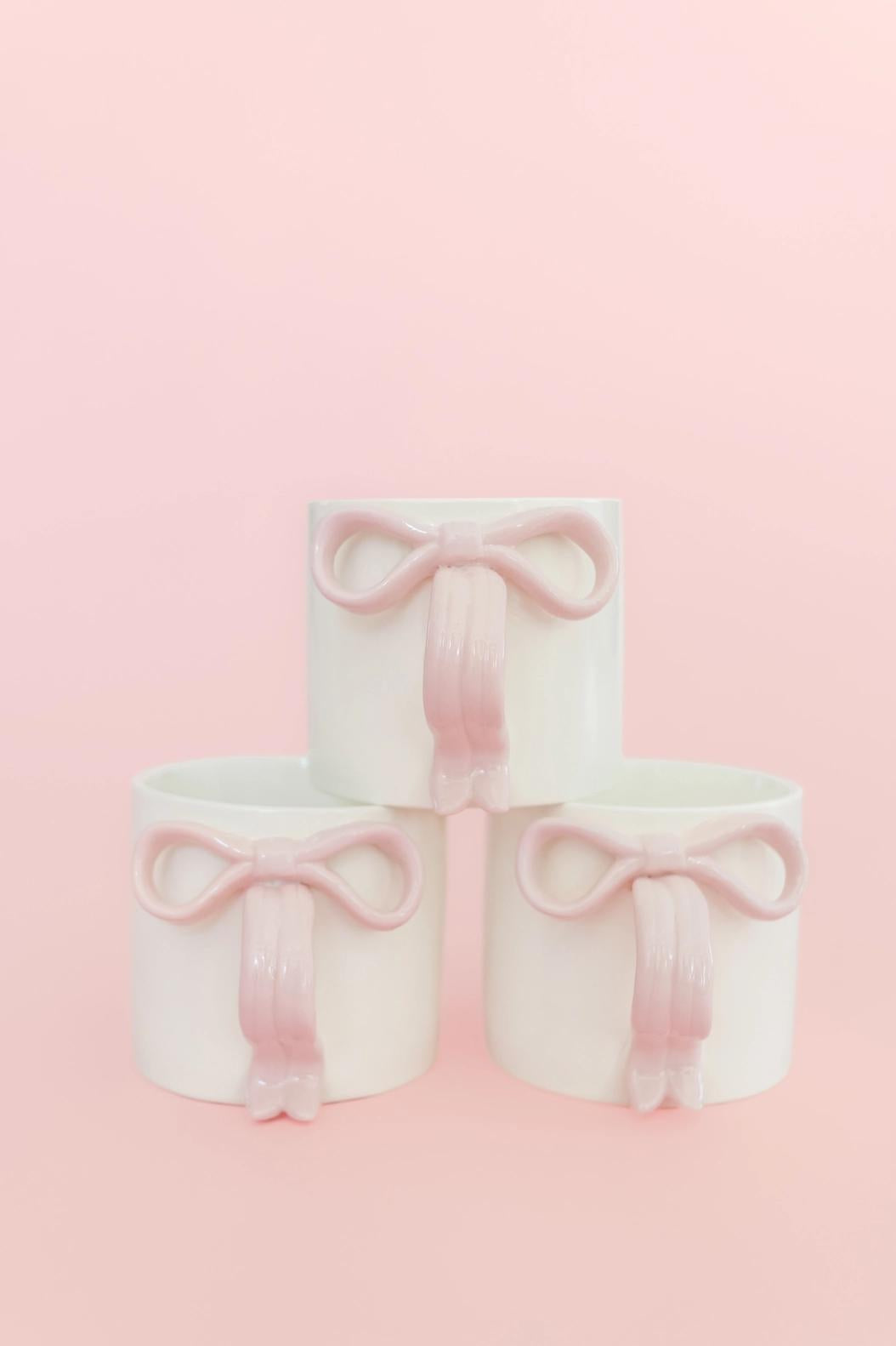 Ceramic Coffee Tea Mug w/Ribbon Handle