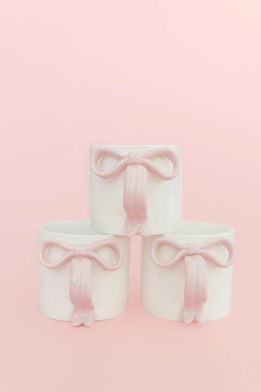 Ceramic Coffee Tea Mug w/Ribbon Handle