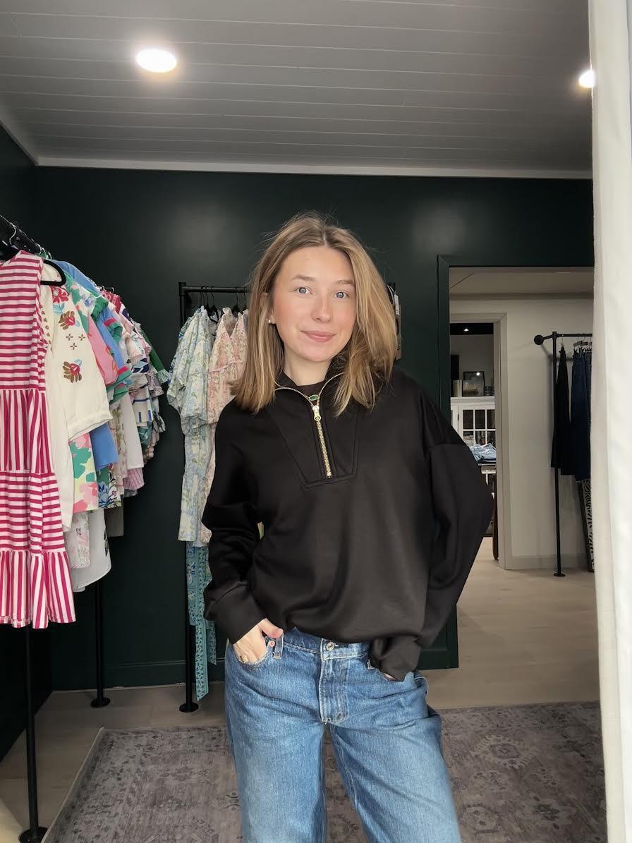 Quarter zip Top- Black