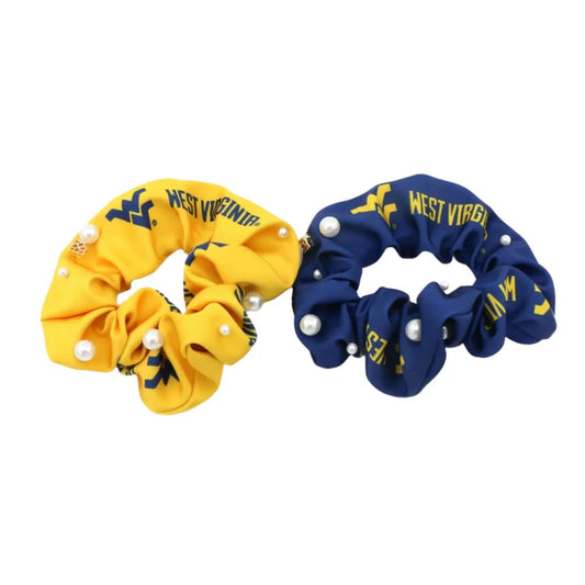 West Virginia Gold and Blue Dual Scrunchie