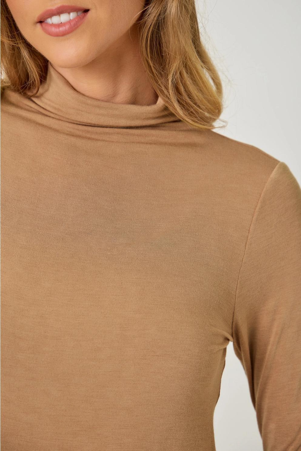 Essential Mock Neck Top (Toasted Almond)