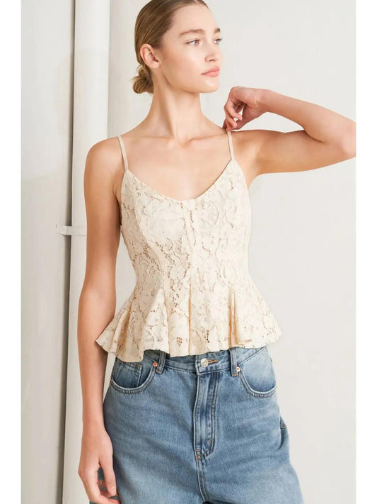 A Woven Lace Cami Top