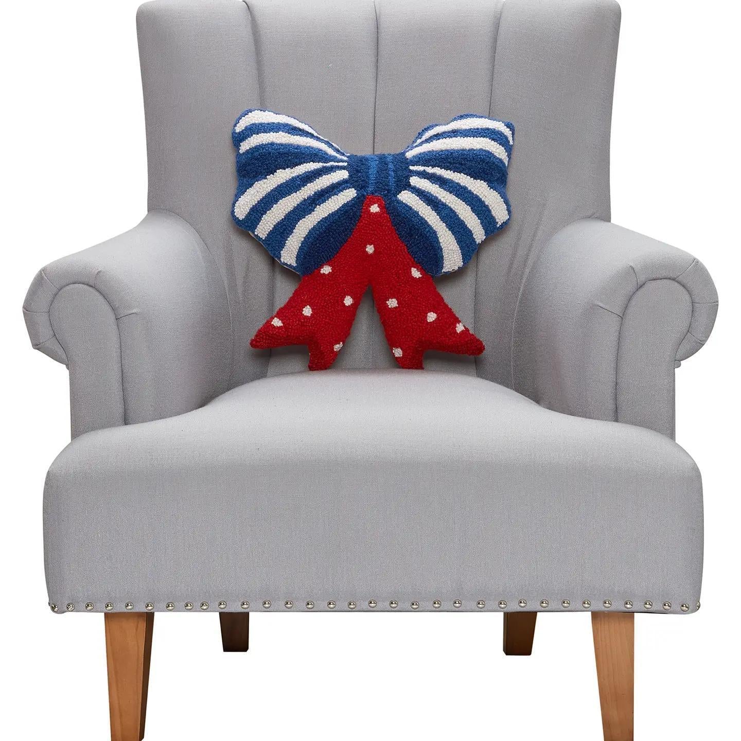 Shaped Patriotic Bow Hook Pillow