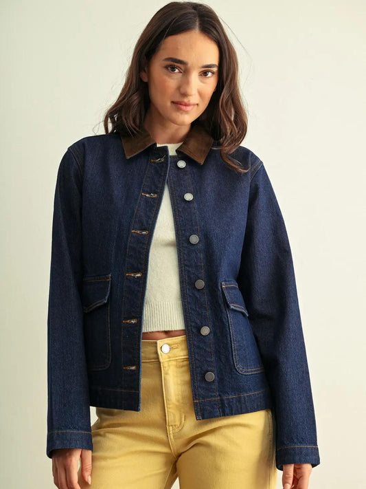 Corduroy Collar Barn Jacket - Rinse