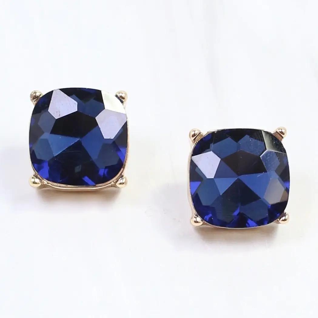 Julien Stone Stud Earring Navy