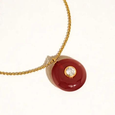 Attica 18K Gold Non-Tarnish Stone Cz Necklace