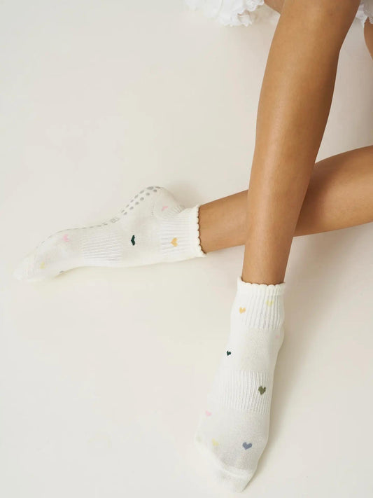 Cropped Crew Grip Sock - Mini Heart