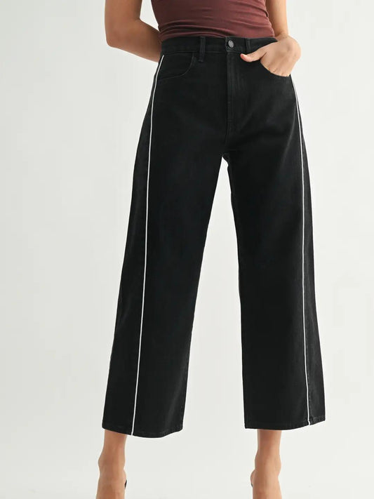 Barrel Jean Twist Seam - Black