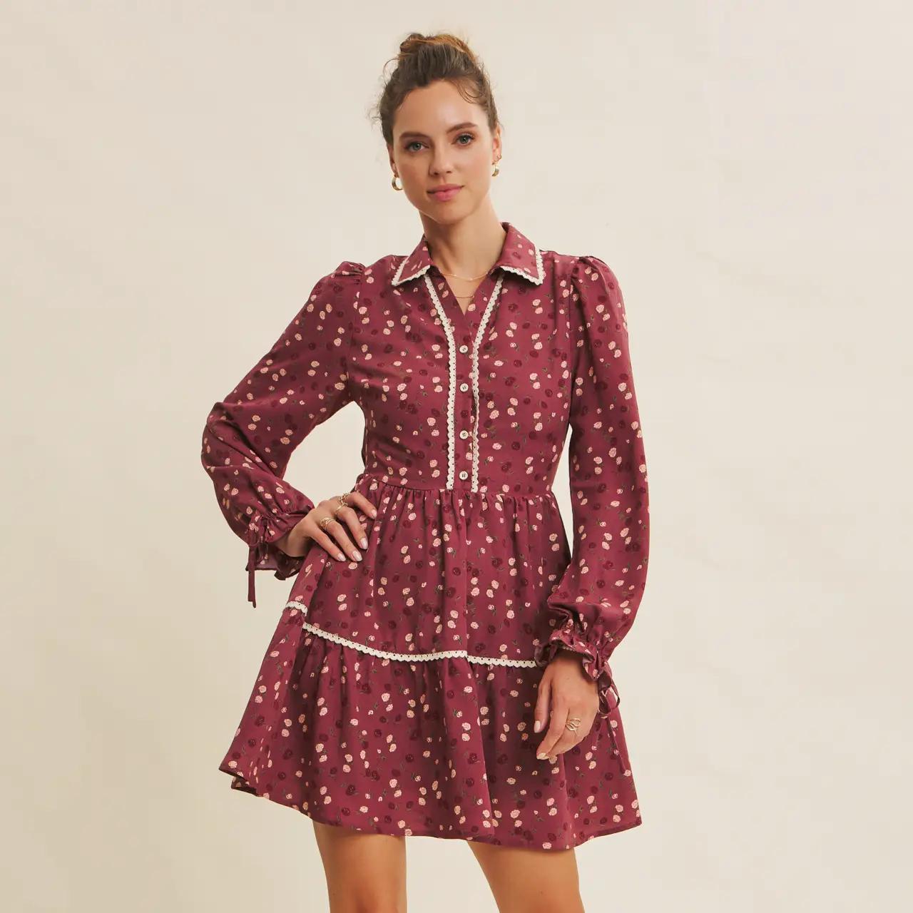 Captures The Magic Elegant Mini Dress With Scallop Lace