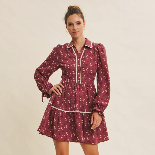 Captures The Magic Elegant Mini Dress With Scallop Lace