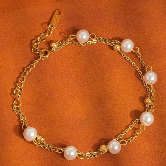 Gilles 18K Non-Tarnish-Layered Pearl Bracelet