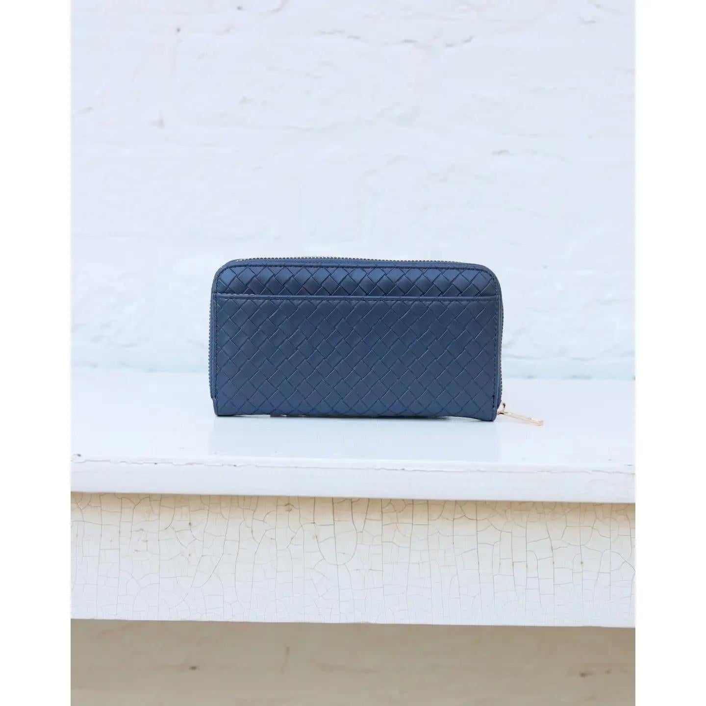 Penelope Wallet Woven Navy