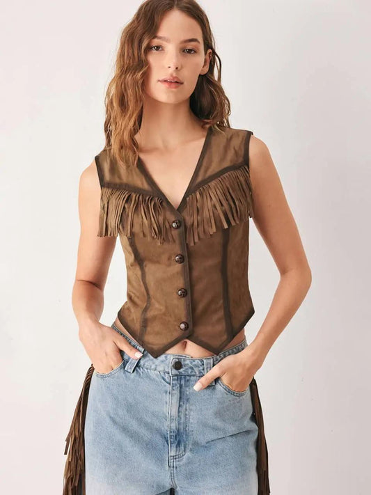 A Faux Suede Vest