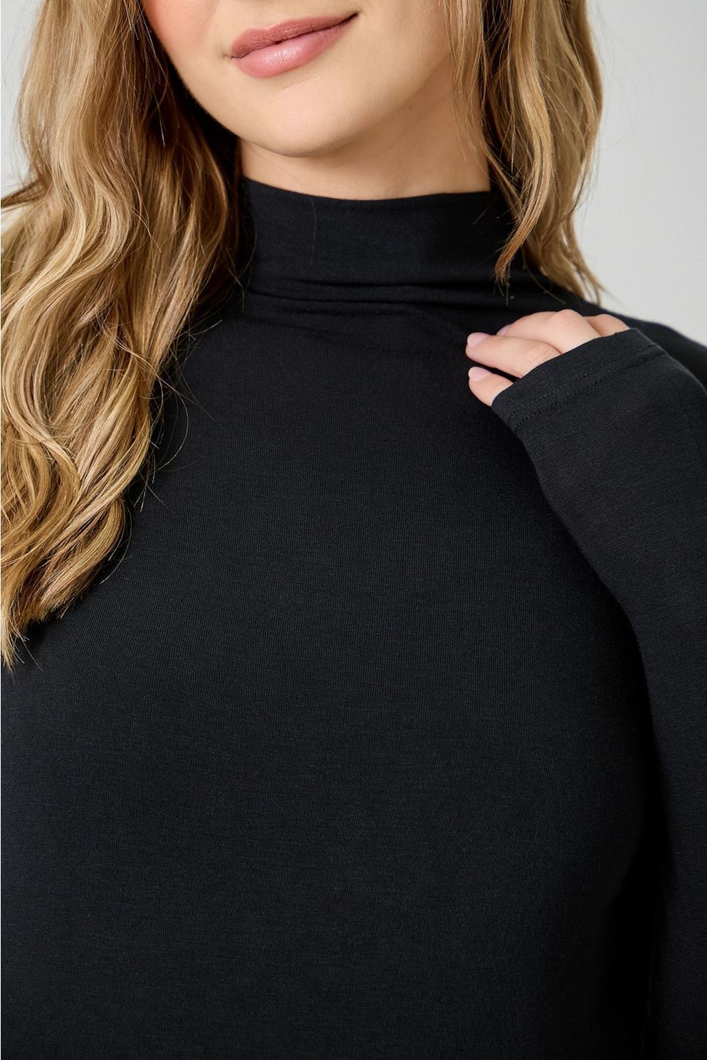 Essential Mock Neck Top (Black)
