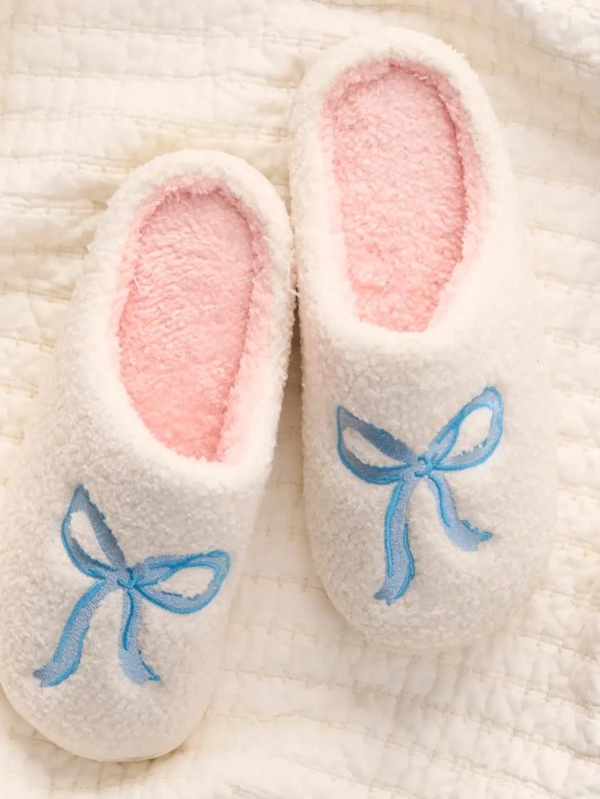 Fuzzy Slippers - Bow