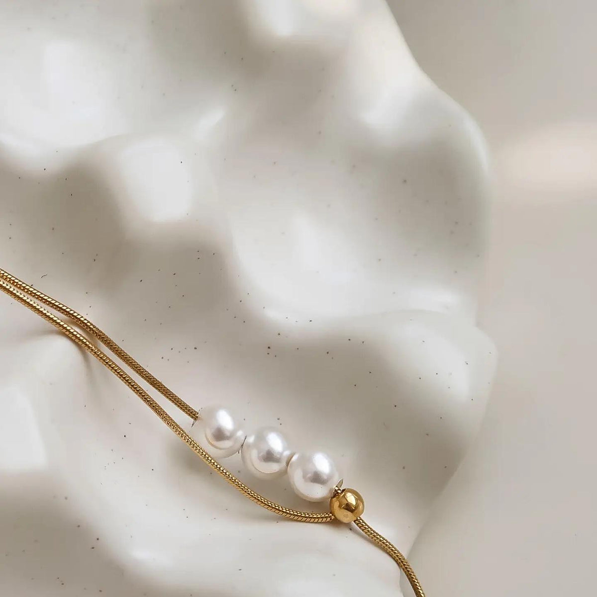 Montana 18K Gold Non-Tarnish Pearl Y Drop Sweater Necklace