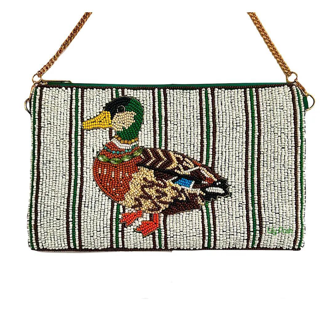 Beaded Duck Crossbody Bag