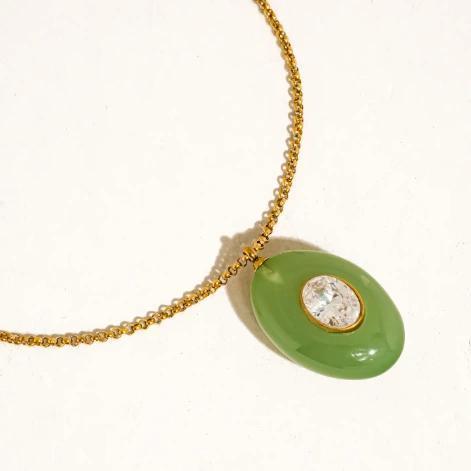 Attica 18K Gold Non-Tarnish Stone Cz Necklace