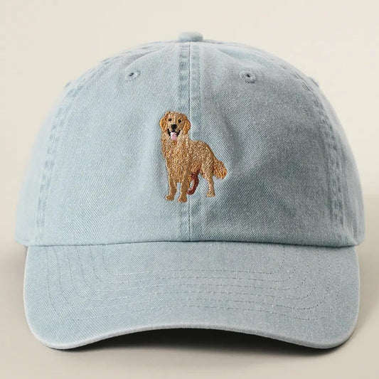 Golden Retriever Embroidered Pigment Dyed Baseball Cap